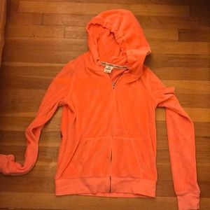 Bright pink velour zip-up